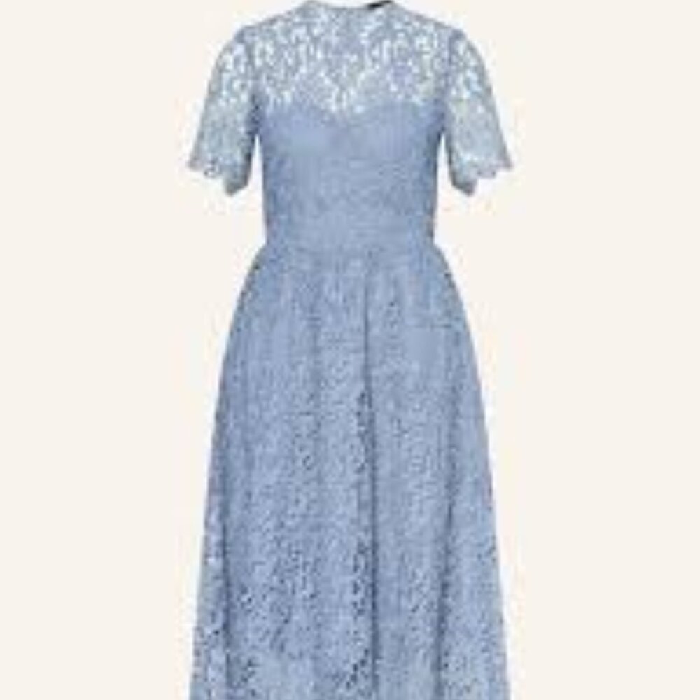 NEVER WORN Oui Blue Lace Dress Size 6-8 LINING CHANGED TO LONG SLEEVES SEE PHOTO